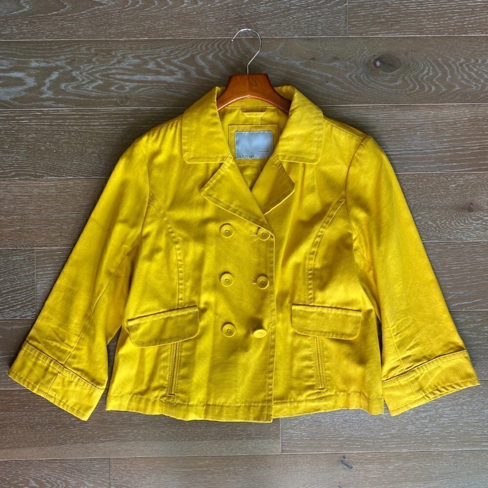 Old Navy Double Breast Pea Jacket | Yellow | L